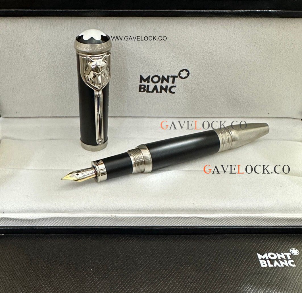 AAA Copy Montblanc Special Black Barrel & Silver Clip Fountain Pen